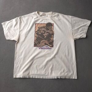 Vintage 2000s AAA White Budweiser Football T-shirt XXL Graphic
